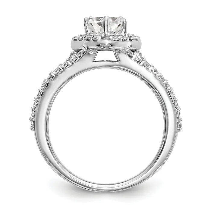 14K White Gold Diamond Heart CZ Halo Engagement Ring Goldiacom Rings