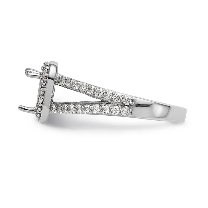 14K White Gold Diamond Heart CZ Halo Engagement Ring Goldiacom Rings