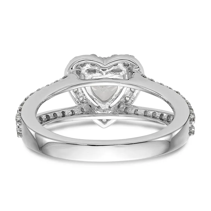 14K White Gold Diamond Heart CZ Halo Engagement Ring Goldiacom Rings
