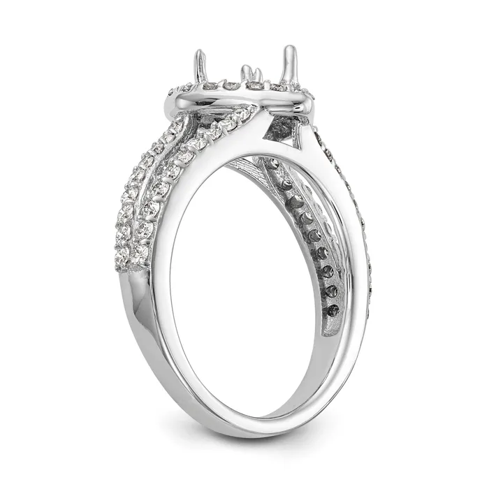 14K White Gold Diamond Heart CZ Halo Engagement Ring Goldiacom Rings