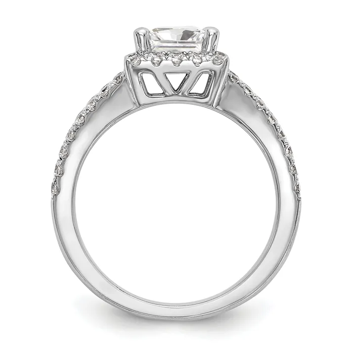 14K White Gold Diamond Princess CZ Square Halo Engagement Ring Goldiacom Rings