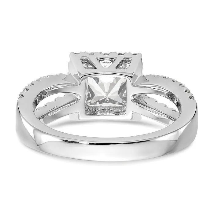 14K White Gold Diamond Princess CZ Square Halo Engagement Ring Goldiacom Rings
