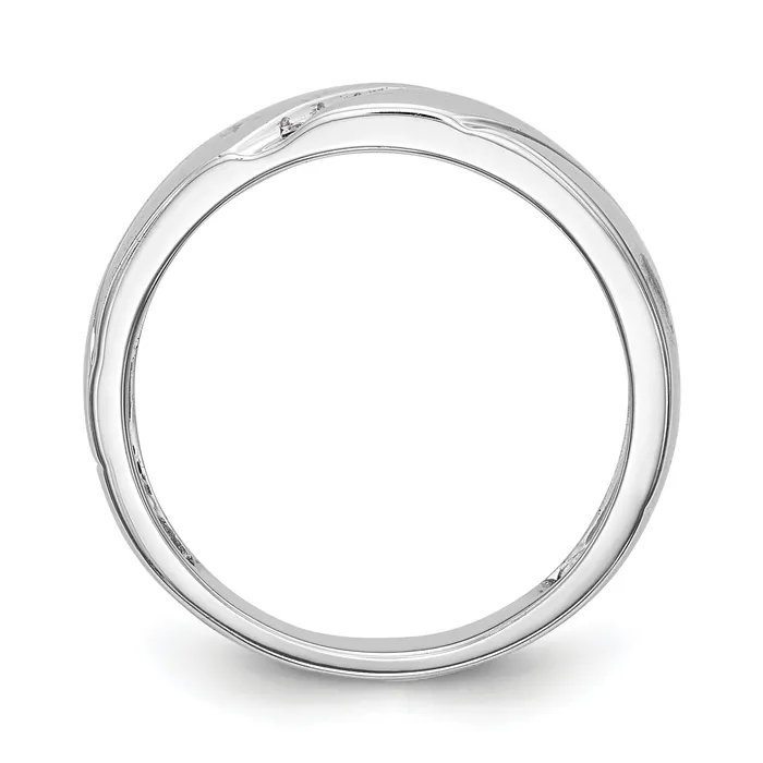 14K White Gold Lab Grown VSSI G Diamond Trio Mens Wedding Band Ring Goldia Rings