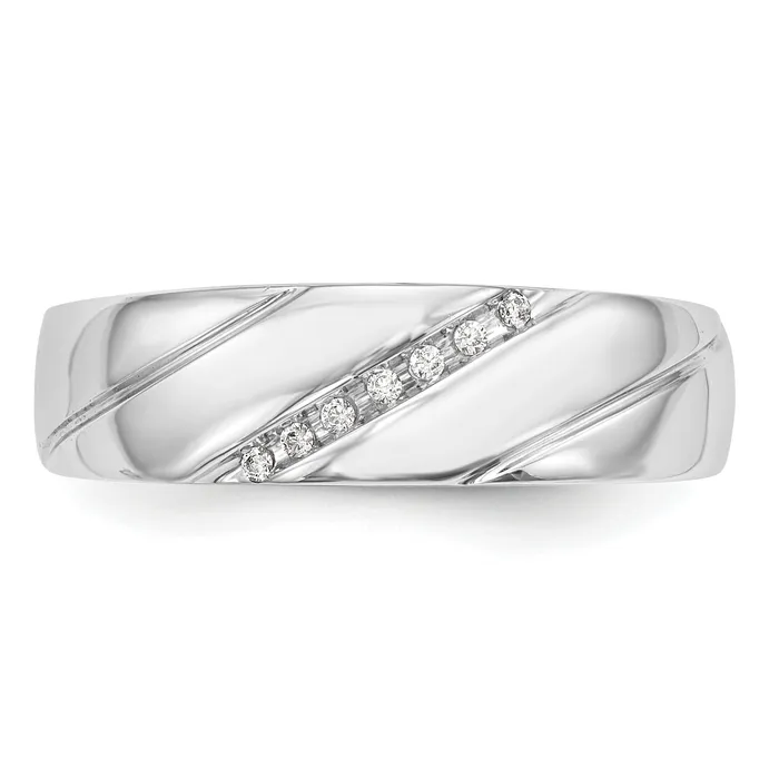 14K White Gold Lab Grown VSSI G Diamond Trio Mens Wedding Band Ring Goldia Rings