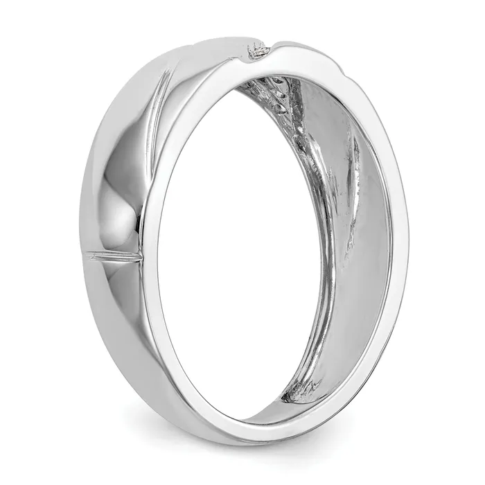 14K White Gold Lab Grown VSSI G Diamond Trio Mens Wedding Band Ring Goldia Rings