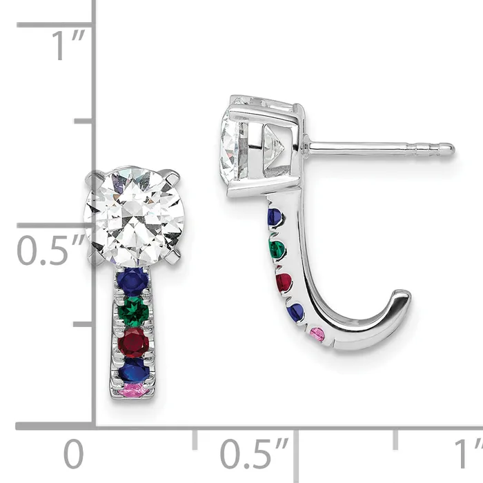 14k White Gold Multi Gemstone Earrings Goldia Earrings