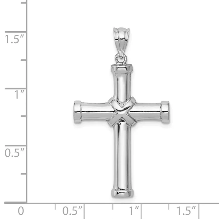 14k White Gold Polished Cross Pendant Goldia Necklaces