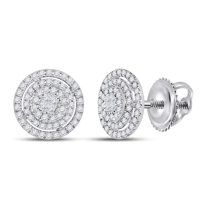 14k White Gold Princess Diamond Fashion Cluster Earrings 12 Cttw gndatlanta Earrings 14k White Gold Princess Diamond Fashion Cluster Earrings 12 Cttw gndatlanta Earrings