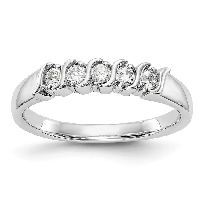14K White Gold Real Diamond Band Goldiacom Rings