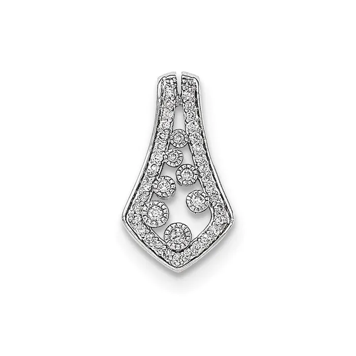 14K White Gold Real Diamond Chain Slide Goldia Necklaces