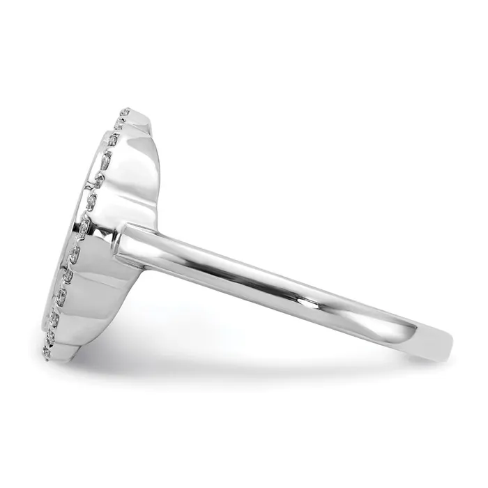 14k White Gold Real Diamond Engraveable Scalloped Ring Goldiacom Rings
