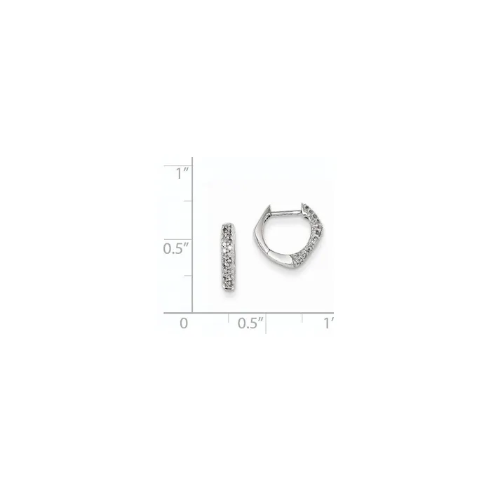 14k White Gold Real Diamond Hinged Heart Earrings Goldia Earrings