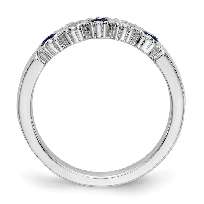 14k White Gold Real Diamond wSapphire Band Goldiacom Rings