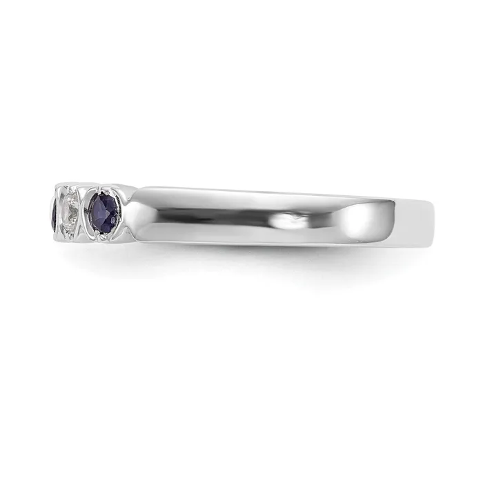 14k White Gold Real Diamond wSapphire Band Goldiacom Rings
