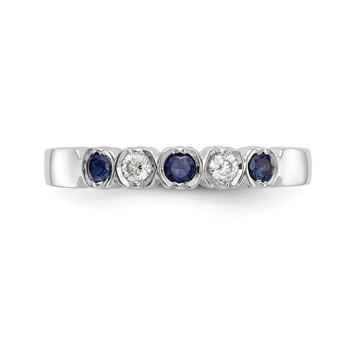 14k White Gold Real Diamond wSapphire Band Goldiacom Rings