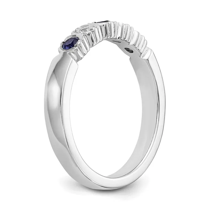 14k White Gold Real Diamond wSapphire Band Goldiacom Rings