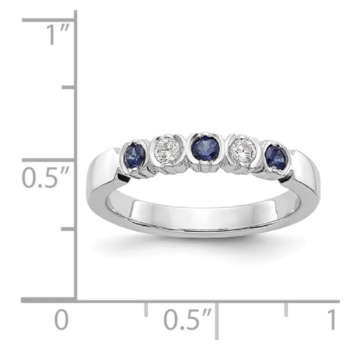 14k White Gold Real Diamond wSapphire Band Goldiacom Rings