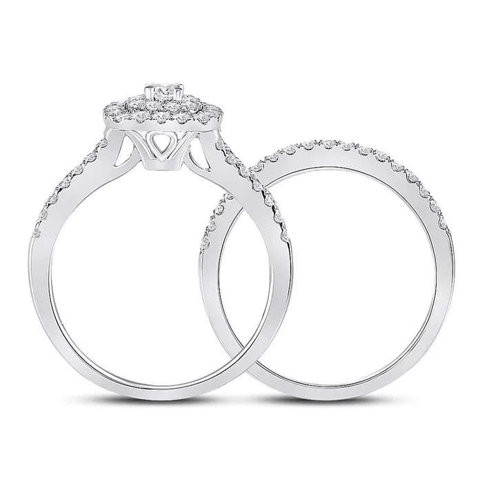 14k White Gold Round Diamond Bridal Wedding Ring Set 78 Cttw gndatlanta Rings