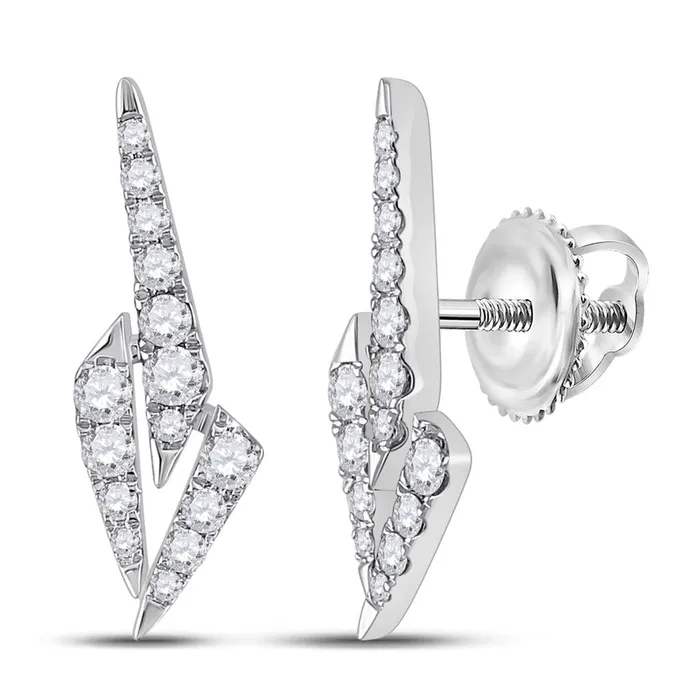 14k White Gold Round Diamond Fashion Earrings 12 Cttw gndatlanta Earrings 14k White Gold Round Diamond Fashion Earrings 12 Cttw gndatlanta Earrings