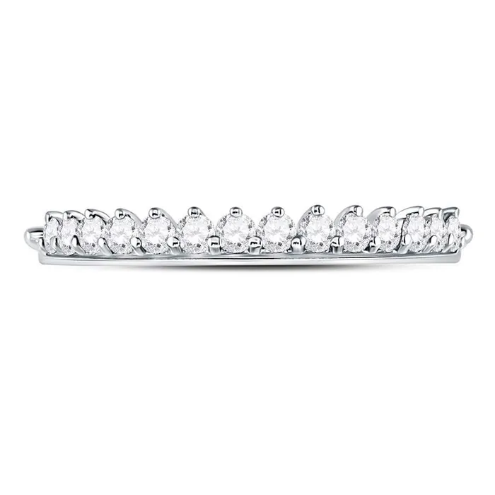 14k White Gold Round Diamond Modern Style Stackable Band Ring 13 Cttw gndatlanta Rings