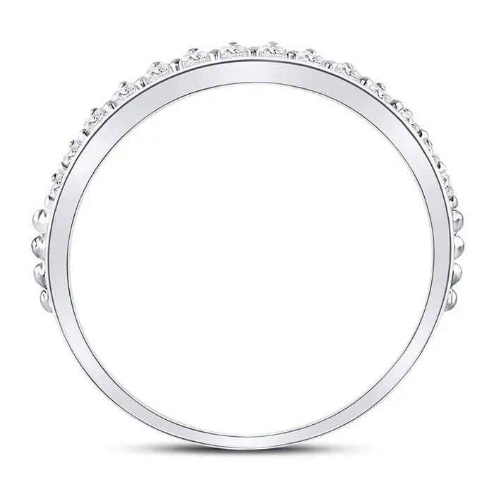 14k White Gold Round Diamond Modern Style Stackable Band Ring 13 Cttw gndatlanta Rings