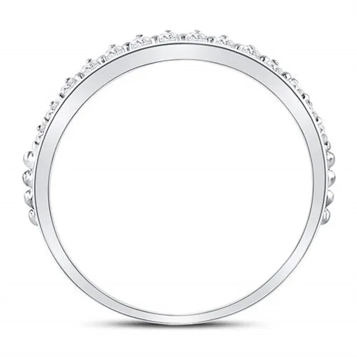 14k White Gold Round Diamond Modern Style Stackable Band Ring 13 Cttw gndatlanta Rings