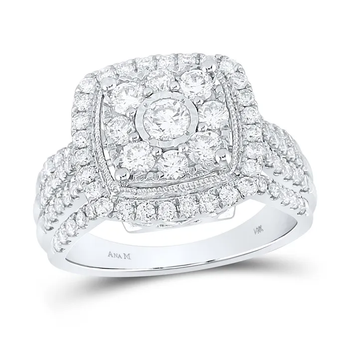 14k White Gold Round Diamond Right Hand Cluster Ring 112 Ctw gndatlanta Rings 14k White Gold Round Diamond Right Hand Cluster Ring 112 Ctw gndatlanta Rings