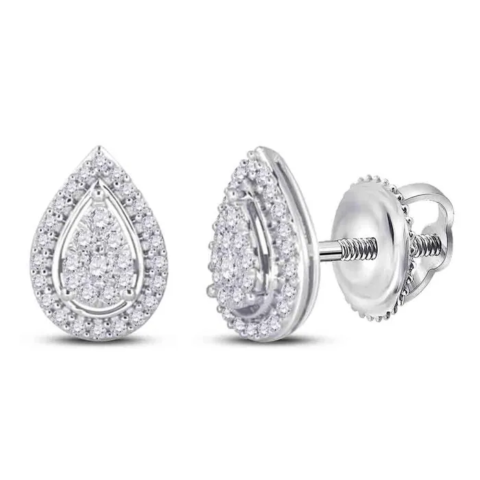 14k White Gold Round Diamond Teardrop Earrings 12 Cttw gndatlanta Earrings 14k White Gold Round Diamond Teardrop Earrings 12 Cttw gndatlanta Earrings