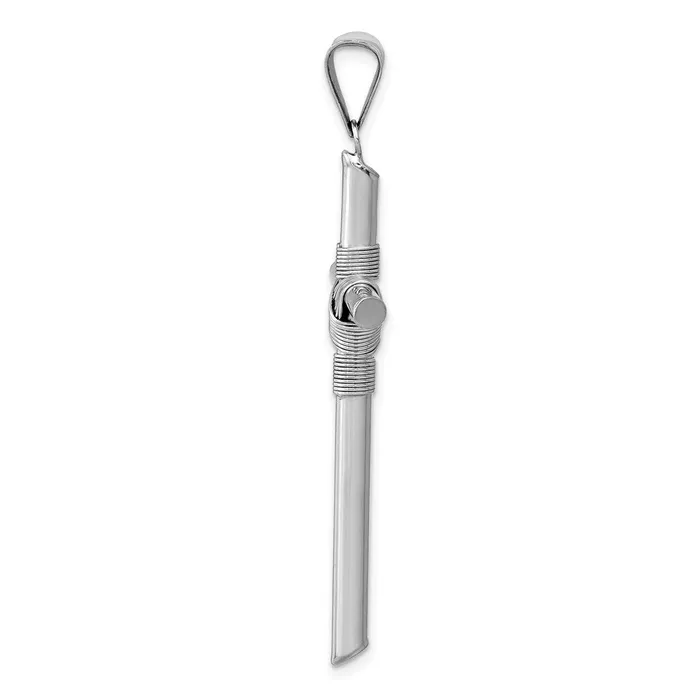 14k White Gold wCenter Wrap Tube Cross Pendant Goldia Necklaces