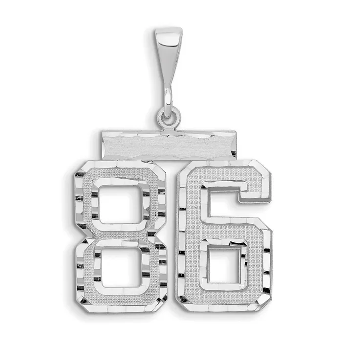 14k White Goldw Small Brushed Diamondcut Number 86 Charm Goldia Charm Necklaces 14k White Goldw Small Brushed Diamondcut Number 86 Charm Goldia Charm Necklaces