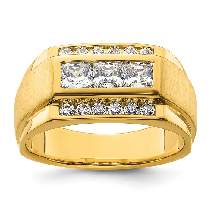 14k Yellow Gold 1 18 Ct Lab Grown Diamond VSSI G Polished and Satin Mens Ring Goldia Rings 14k Yellow Gold 1 18 Ct Lab Grown Diamond VSSI G Polished and Satin Mens Ring Goldia Rings