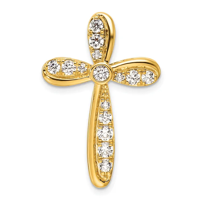 14k Yellow Gold 34 Ct Lab Grown Diamond VSSI G Cross Chain Slide Pendant Goldia Necklaces 14k Yellow Gold 34 Ct Lab Grown Diamond VSSI G Cross Chain Slide Pendant Goldia Necklaces