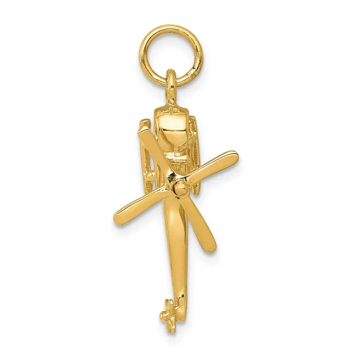 14k Yellow Gold 3D Helicopter Charm Goldia Charm Necklaces