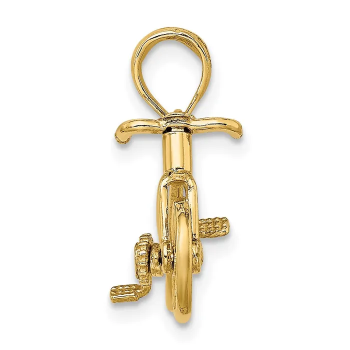 14k Yellow Gold 3D Moveable Bicycle Charm Goldia Charm Necklaces