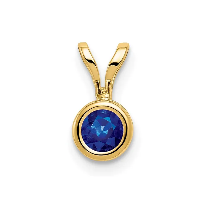 14K Yellow Gold 4mm Sapphire bezel pendant Goldia PreStyled Sets