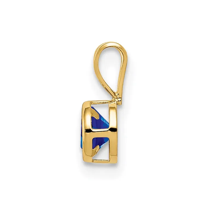 14K Yellow Gold 4mm Sapphire bezel pendant Goldia PreStyled Sets