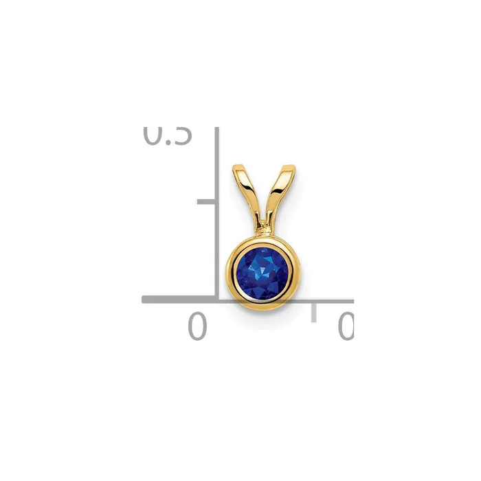 14K Yellow Gold 4mm Sapphire bezel pendant Goldia PreStyled Sets