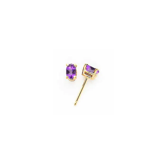 14k Yellow Gold 5x3mm Oval Tsavorite Earrings Goldia Earrings