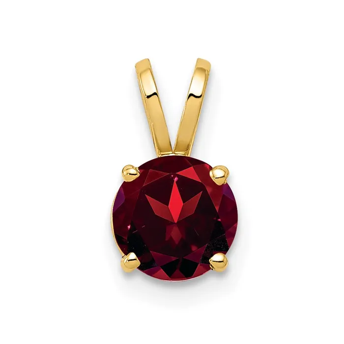 14K Yellow Gold 6mm Garnet Checker pendant Goldia PreStyled Sets