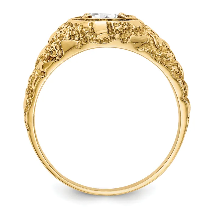14k Yellow Gold 78 Ct Lab Grown Diamond VSSI G Mens Ring Goldia Rings