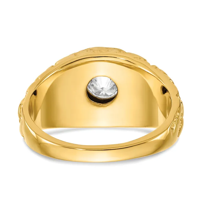 14k Yellow Gold 78 Ct Lab Grown Diamond VSSI G Mens Ring Goldia Rings