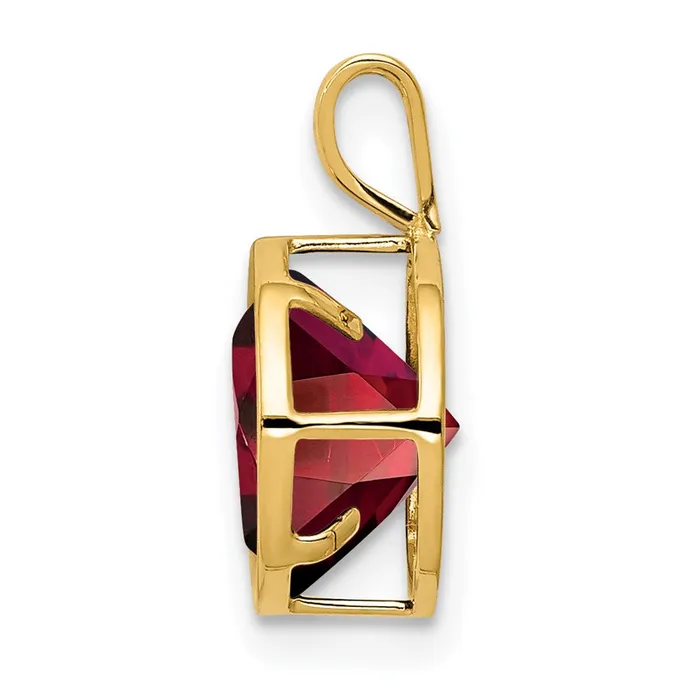 14K Yellow Gold 8mm Garnet bezel pendant Goldia PreStyled Sets
