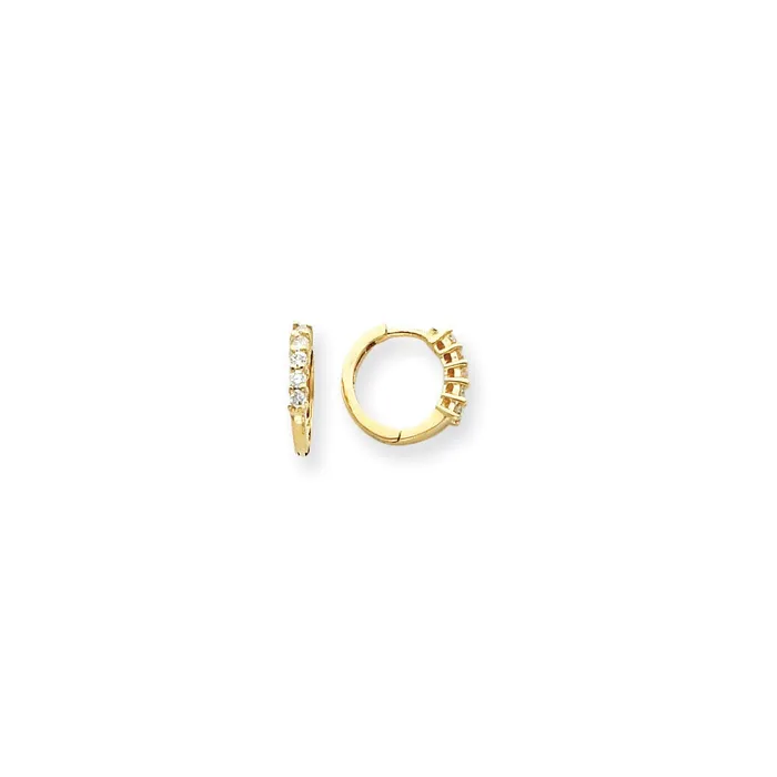 14k Yellow Gold AAA Real Diamond hinged hoop Earringss Goldia Earrings 14k Yellow Gold AAA Real Diamond hinged hoop Earringss Goldia Earrings