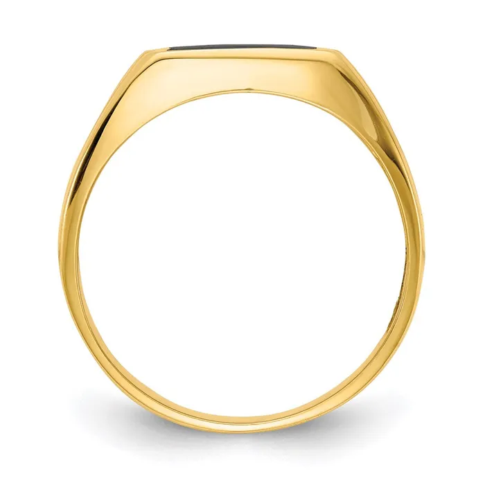 14K Yellow Gold Black Onyx Ring Goldia Rings