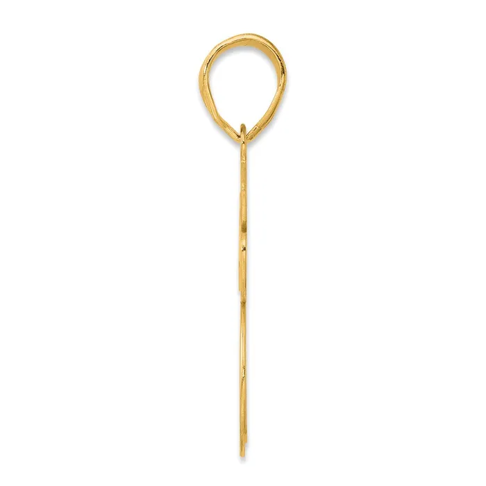 14k Yellow Gold Brushed Border Script Number 75 Pendant Goldia PreStyled Sets
