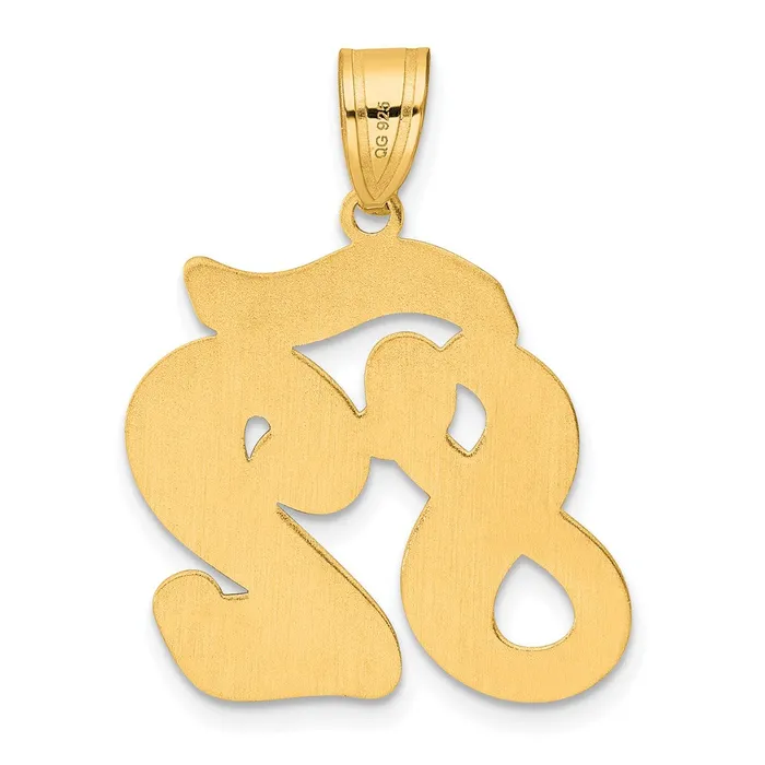 14k Yellow Gold Brushed Border Script Number 82 Pendant Goldia PreStyled Sets