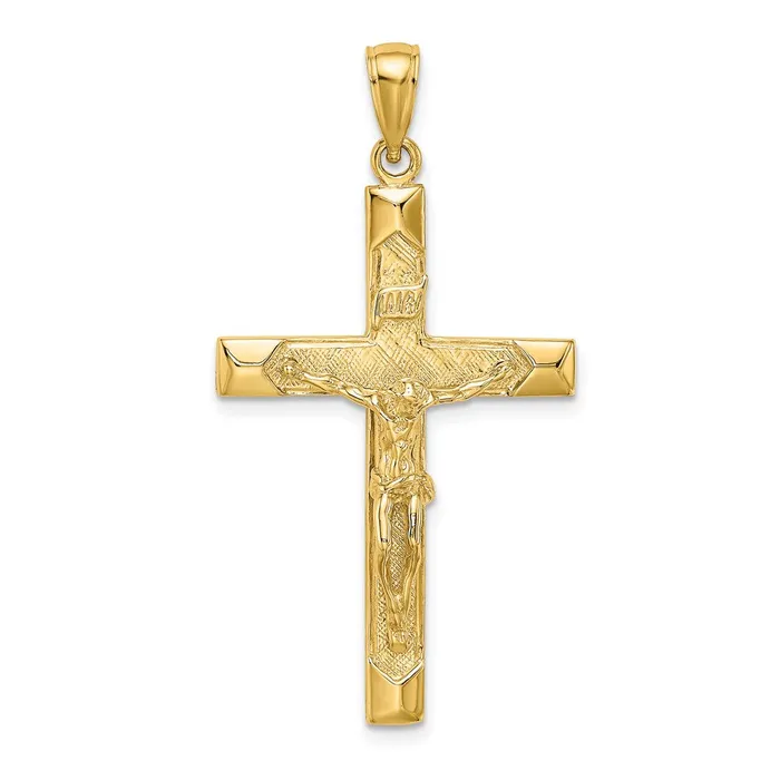 14k Yellow Gold Crucifix Charm Goldia Charm Necklaces