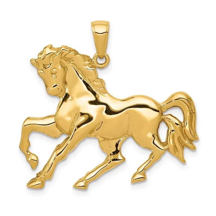14k Yellow Gold Horse Galloping Pendant Goldia PreStyled Sets