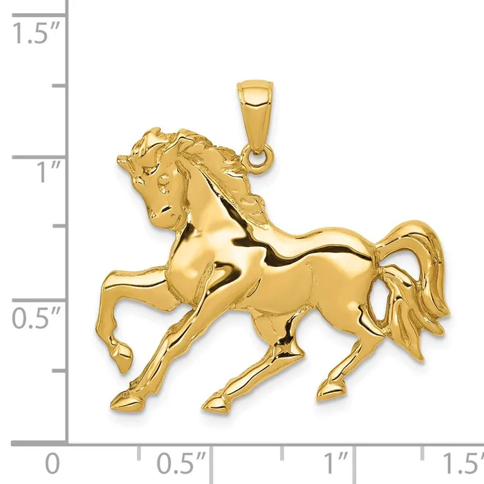 14k Yellow Gold Horse Galloping Pendant Goldia PreStyled Sets