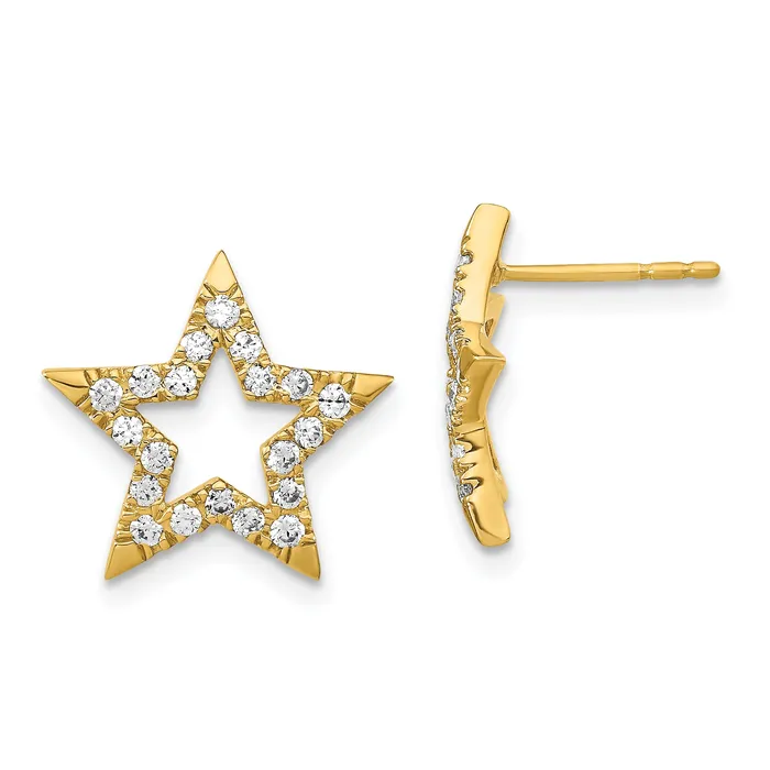 14k Yellow Gold Lab Grown Diamond VSSI G Star Post Earrings Goldia Earrings 14k Yellow Gold Lab Grown Diamond VSSI G Star Post Earrings Goldia Earrings